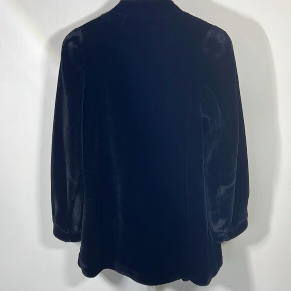 SASSON Women’s Vintage Union Made Faux Fur Coat Black Size 8 - Picture 8 of 11